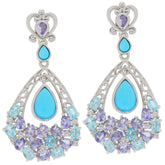 Sterling Silver Semi Mount Earrings Setting Cab Pear PE 9x6mm 4X3mm - Syzjewelry